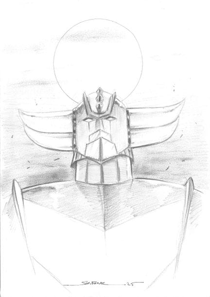 SENTENAC, nacido en 1975. 
Goldorak. 
Dibujo. 
Láp