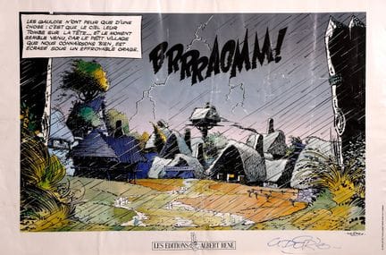 RENE UDERZO (1927-2020). 
Cartel dedicado de «Asté