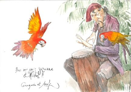 SMUDJA, born in 1956.
Portrait of Gauguin. 
Acryli