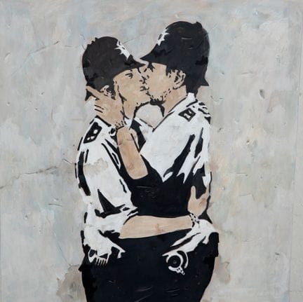 特兰（智利，1974年）。

《致班克斯的敬意》。“致天才”系列，2026年。

布面油画。 

侧