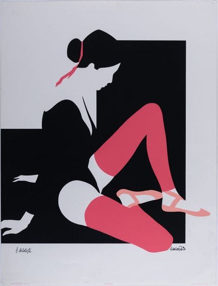 阿姆莱托·达拉·科斯塔（米兰，1929–2024）。

《粉色鞋》。

丝网版画。

由达拉·科斯塔