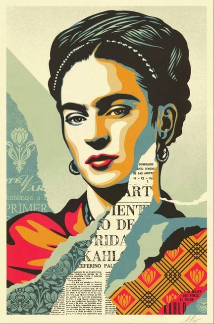 OBEY GIANT。

《弗里达·卡洛》，2024年。

丝网印刷。

附签名及创作日期。

尺寸