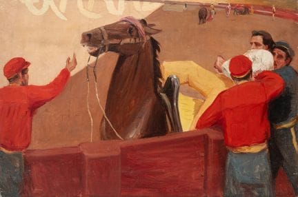 Escuela española; siglo XX. 

«Escena taurina».

Ó