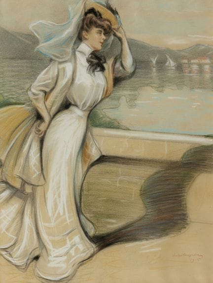 JULES CAYRON (París, 1868- 1940).

"Día ventoso". 
