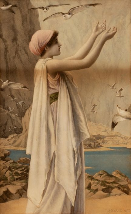HENRY RYLAND (1856–1924)

"Female Figure."

Waterc