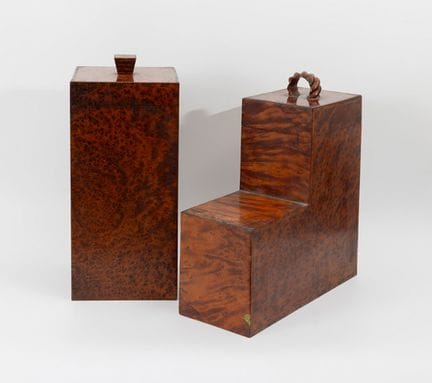 Pair of Art Deco boxes, ca 1920-1930.

Walnut root