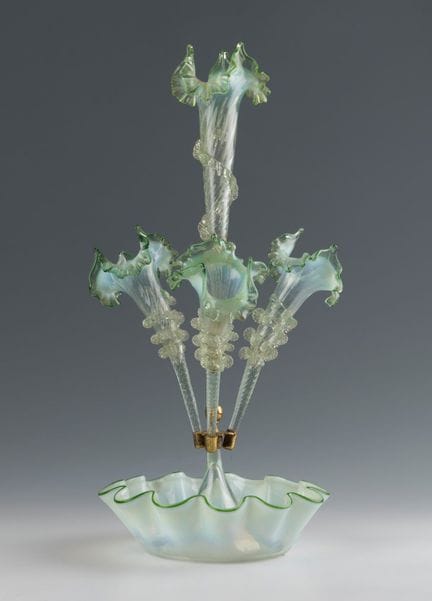 Early 20th century Art Nouveau Epergne.

Greenish 