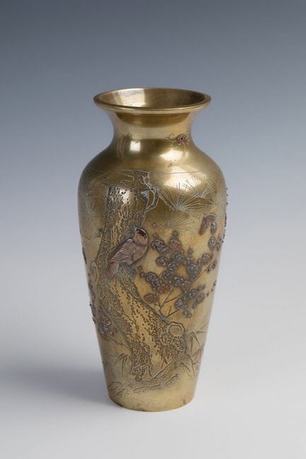 Vase; Japan, Meiji period, c. 1910. 

Gilded bronz