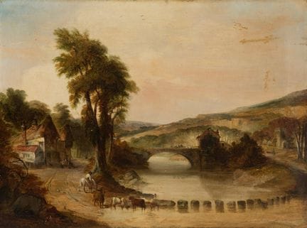 Dutch school of the XVIII century.

"Landscape".

