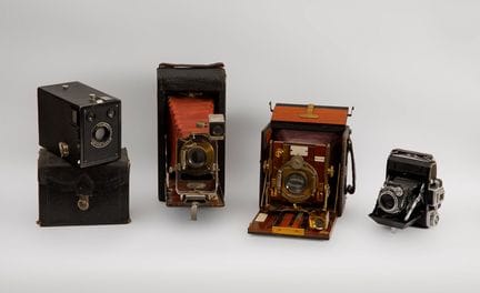 Set of four cameras; 19th–20th centuries.

- Kodak