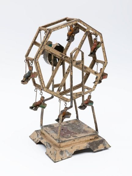 Antique toy waterwheel, ca. 1890. 

Painted tinpla