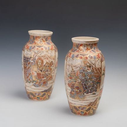 Pair of Satsuma vases. Japan, Meiji era, ca. 1880.
