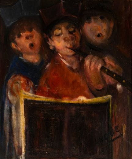 曼努埃尔·费尔南德斯·卢克（塞维利亚，1919年—瓦伦西亚，2005年）。

《音乐家》。

布面油