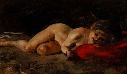 伊格纳西奥·皮纳索·卡马伦奇（瓦伦西亚，1849年——戈德利亚，瓦伦西亚，1916年）。

《裸女》