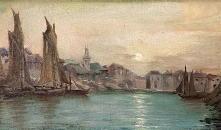 Spanish School, 20th century.

Seascape with Boats