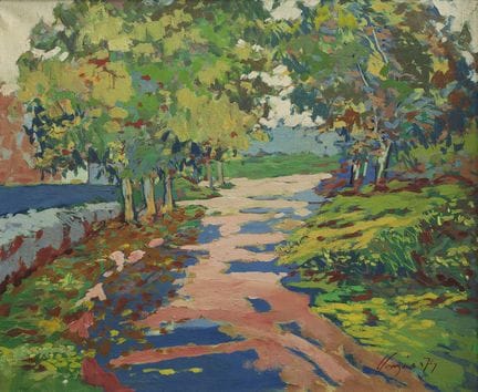 Spanish School, 20th century. 

Landscape. 

Oil o