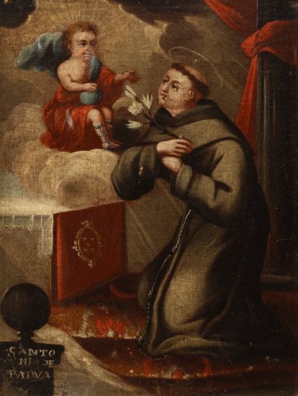 Spanish School; 18th century. 

“Saint Anthony of 