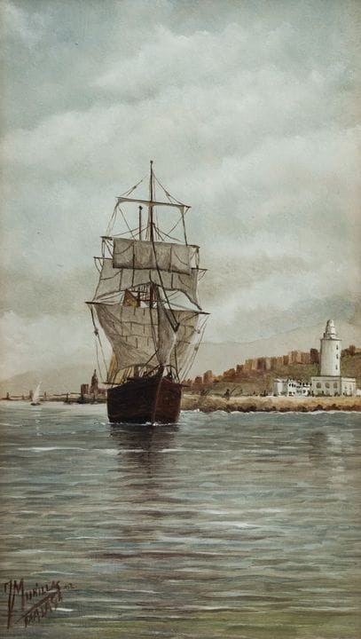 École espagnole du XXe siècle.

« Paysage marin ».