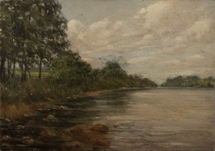 École anglaise du XIXe siècle.

« Paysage fluvial 