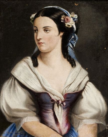 Catalan School, 19th century. 

Portrait of a Girl