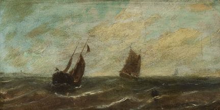 École anglaise du XIXe siècle.

« Navires en mer »