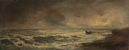 拉蒙·马蒂·阿尔西纳（巴塞罗那，1826–1894）。

《海景》。

布面油画。

右下角签名“R