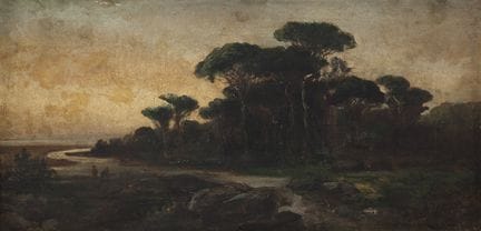 拉蒙·马蒂·阿尔西纳（巴塞罗那，1826–1894）。

《风景》。

布面油画。

右下角签名。
