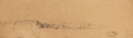 拉蒙·马蒂·阿尔西纳（巴塞罗那，1826–1894）。

《风景》。

纸本素描。

附有遗产印章及