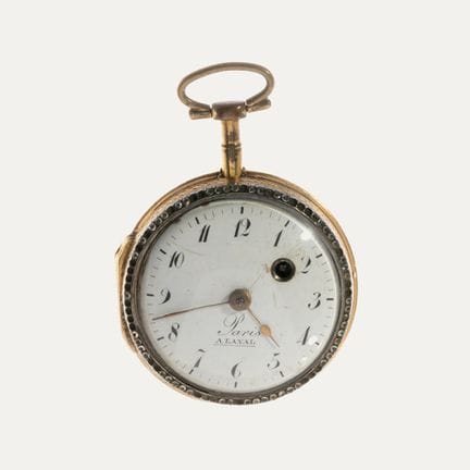 Horloge catalane du XVIIIe siècle. 

Laiton argent