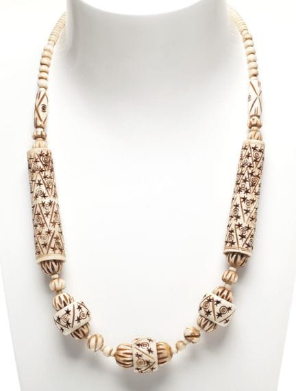 A necklace made of gazelle bone from Eritrea, in t