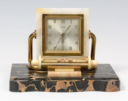 Alarm clock with calendar. Bayard, France, early 2