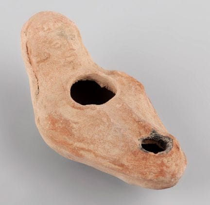 Anthropomorphic Roman oil lamp. Eastern Mediterran