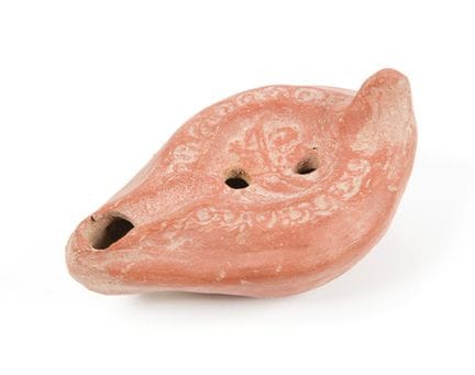 Roman oil lamp, 1st–2nd centuries AD.

Terracotta.