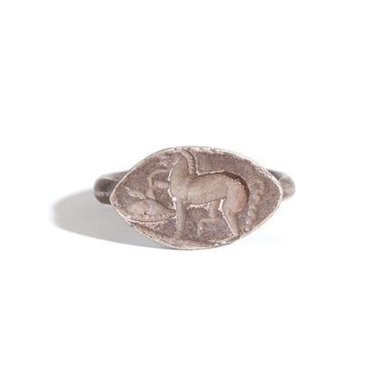 Greek ring, 4th century B.C.

Silver.

Measurement