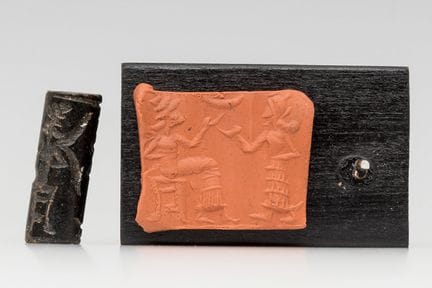 Seal cylinder, Babylon, 2000–1600 B.C.

Hematite.
