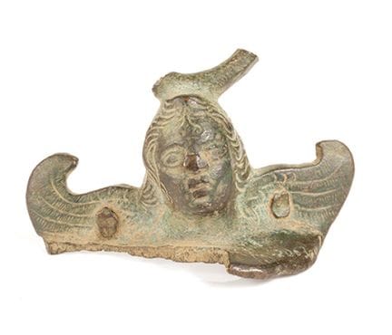 Cauldron handle with a depiction of Victoria; Roma