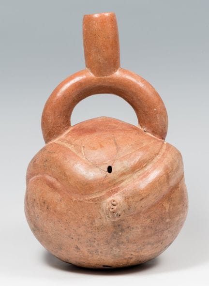 Vessel with a stirrup handle from the Moche cultur