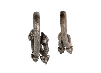 Pair of silver earrings. Greece, 6th–4th centuries