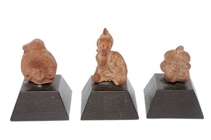 Set of three female terracotta figures. Roman peri