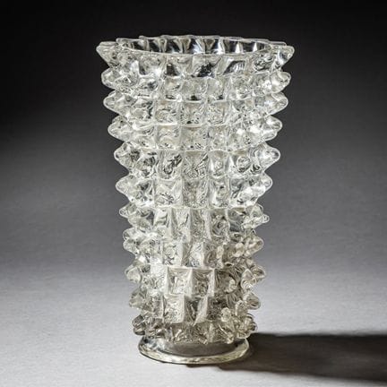 花瓶；BAROVIER &amp; TOSO；意大利，20世纪中叶。

罗斯特拉托（Rostrato