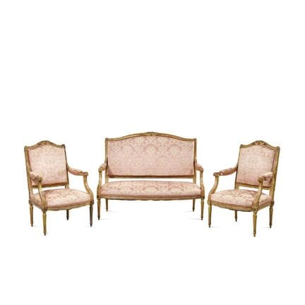 18th–19th-Century Living Room Set - Carved and gil