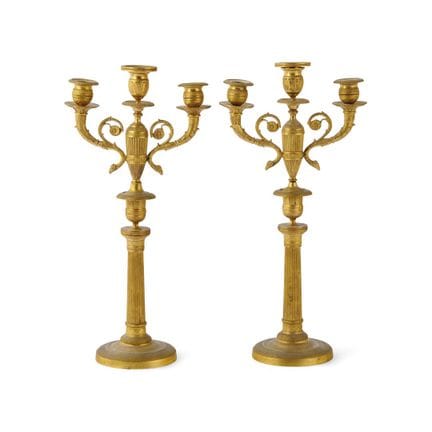PAR DE CANDELABROS DE FRANCIA, SIGLO XIX - Bronce 