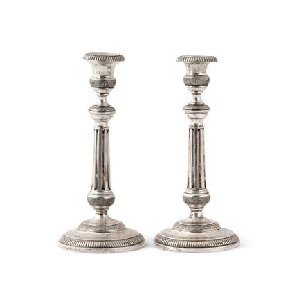 PAR DE CANDELABROS DE PLATA DE INNOCENZO LUPO, TUR