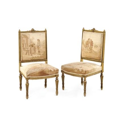 PAIR OF FRENCH CHAIRS, LATE 18TH CENTURY - Carved,