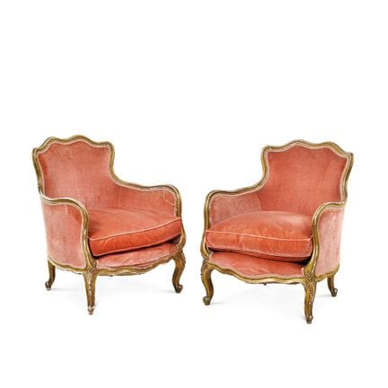 PAIR OF 19TH-CENTURY ARMCHAIRS - Carved and gilded