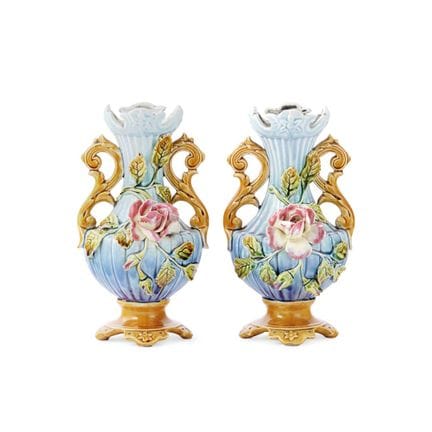 PAIR OF BARBOTINE VASES - France, 19th–20th centur