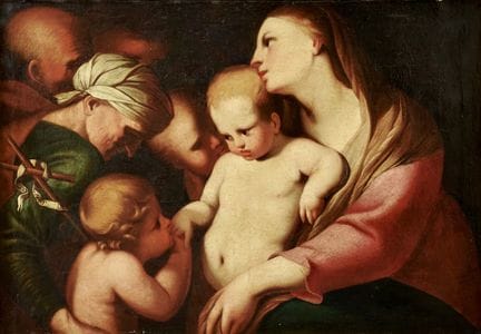 17TH-CENTURY VENETIAN SCHOOL: THE HOLY FAMILY WITH