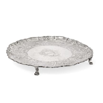 PHILIP RAINAUD SILVER TRAY, LONDON, 1738–1739 — Ro