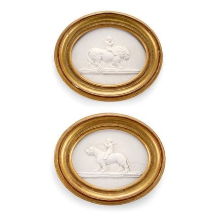PAIR OF 19TH-CENTURY RELIEFS - Sculpted plaster, o