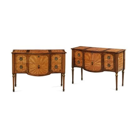 PAIR OF 19TH-CENTURY SIDEBOARDS - Stained walnut, 
